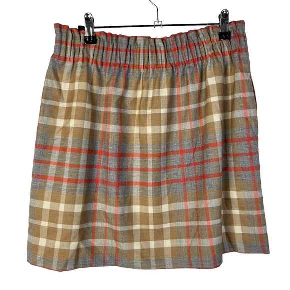 J. Crew Brown & Gray Plaid Sidewalk Wool Skirt 6 - Picture 2 of 4